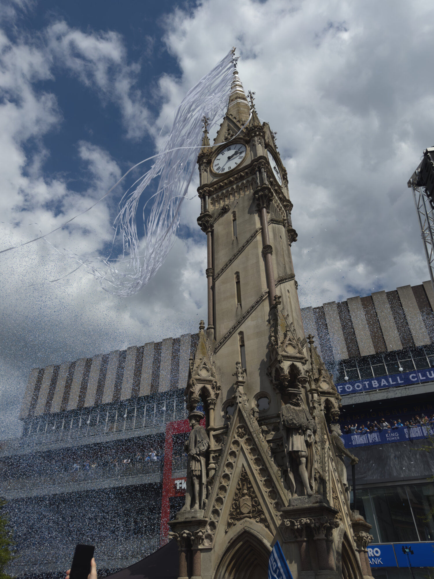 Leicester Clock Tower LCFC Parade