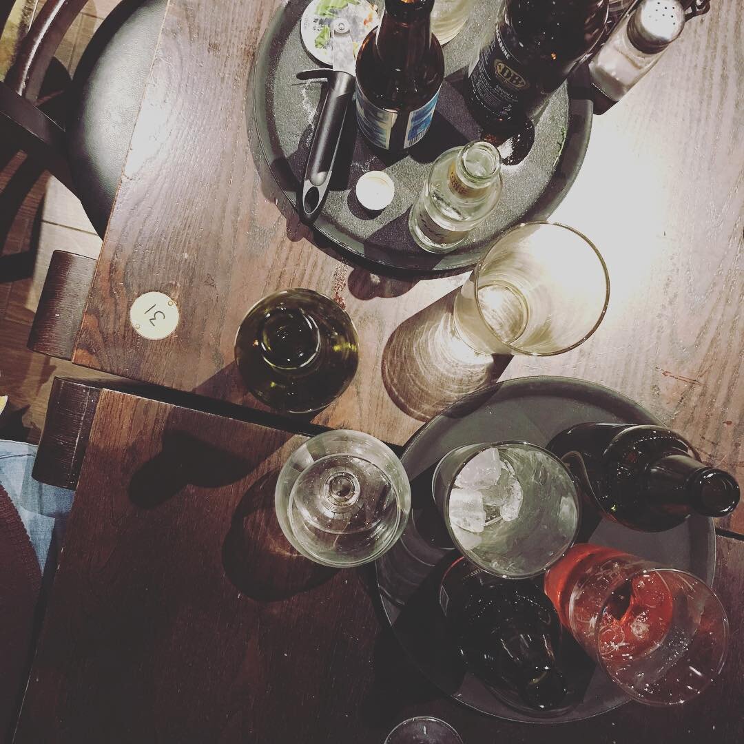 Table of Empty Drinks