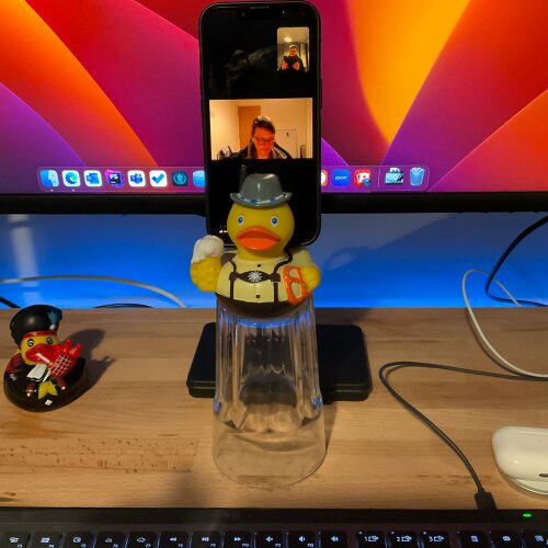 Rubber duck zoom call phone stand